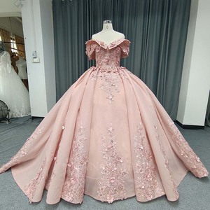 Lsany250 Princess Blush Pink Quinceanera Dresses Glitter Beading 3D <b>Flowers</b> Party Sweet 16 Vestidos De 15 Anos Gowns Jancember - Product Image 2