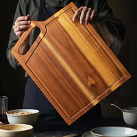 Planche à découper en bois d'acacia naturel, vente en gros d'usine, pour fruits et légumes, planche de boucher pour cuisine domestique