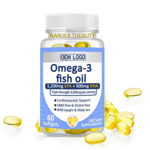 Capsule di Olio di Pesce Omega 3 EPA DHA 1000mg Integratore per la Salute del Cervello e del Sistema <span class=keywords><strong>Immunitario</strong></span> per Tutte le Età - Product Image 1