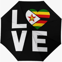 Parapluie Automatique de Haute Qualité à Double Usage Soleil et Pluie, Style National Créatif avec Drapeau Imprimé du Zimbabwe