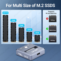 علبة JEYI فائقة المحمولية لـ M.2 SSD بمنفذ Type-C USB3.2 بسرعة 10 جيجابت/ثانية، هيكل ألومنيوم مع حماية ضد الكتابة، تصميم نحيف لـ NVMe/SATA مع ضمان لمدة 3 سنوات