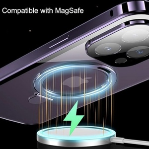 Coque anti-espion pour iPhone 15 avec anneau magnétique et support, compatible avec la charge sans fil, protection d'écran et objectif de caméra - Product Image 5