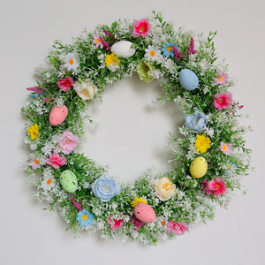 <b>Easter</b> Egg Decorative Flowers <b>Wreaths</b> Creative Spring Eucalyptus Leaf Home Decor Durable Plastic Handmade - Product Image 1