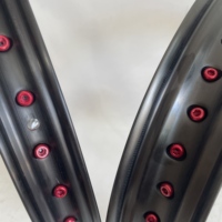 Kit de jantes à rayons droits robustes noires 19x1.4 avant 16x2.15 arrière avec moyeu et nipples rouges pour Surron Light Bee Pièces tout-terrain