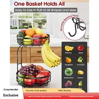 Panier à fruits double couche durable, plateau de rangement pour collations de restaurant, panier en métal, étagère de rangement, panier de rangement détachable