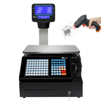 Báscula Electrónica Digital Comercial NVK de 30 kg para Supermercado, con Impresora de Códigos de Barras y Programa POS, en Oferta
