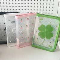 Pochette de rangement transparente A6 en sergé, grande capacité portable pour badges, cartes photo, autocollants et travaux manuels