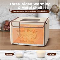 Yongli Boîte d'épreuvage de pain pliante avec étagère en métal, écumeur de pâte de 68-104 ℉ Temp et minuterie 48H pour levain, pizza, yaourt