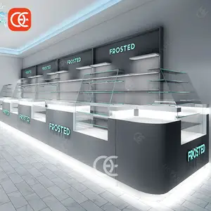 Retail Tobacco Cabinets Design Dispensary Glass Showcase Cigarette Counter Display Smoke Shop Display Counter With Lock