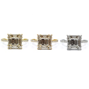 HK Jewellery Design romantique Acheteurs VIP 18k Or blanc massif Bijoux en diamant de haute qualité Bague baguette pour femmes - Product Image 4