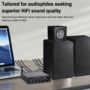 TPA3116 5.0 3 Channel 200W HiFi Home Amplifier 3D <b>Stereo</b> Metal Amplifier with Outdoor & Passive Speakers Theater <b>System</b> - Product Image 6