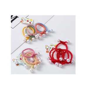 <strong>Childrens</strong> Plush Hair <strong>Ties</strong> With Flowers Pearls Colorful Elastic Hair Bands For Kids Daily Use Spring 2023 - Product Image 5