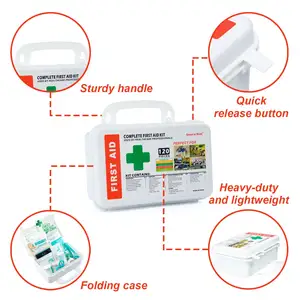 Medizinische Versorgung Notfall-Kit 120 Stück Kunststoff Hardcase Erste Hilfe für Camping Home Workshop Erste-Hilfe-Kit Bag Box