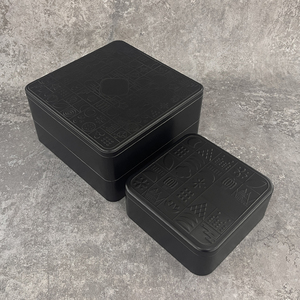 Dập nổi hộp thiếc vuông trong kho tùy chỉnh kim loại container với nắp cho Cookies kẹo thực phẩm quà tặng trang trí lưu trữ tins - Product Image 3