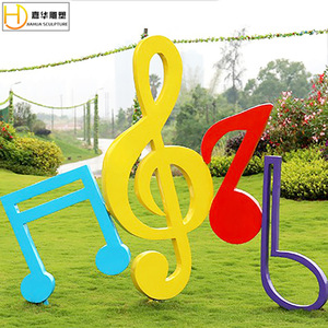 Sculpture de note musicale Jiahua en fibre de verre, décoration géométrique abstraite pour l'extérieur, à poser au sol - Product Image 5