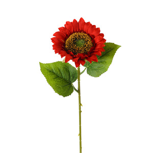 Flower Delight - Ramo de Girasoles Artificiales de Seda, Realistas, para Decoración del Hogar, en Colores Amarillo, Naranja, Rojo y Champán, 12 Piezas - Product Image 5