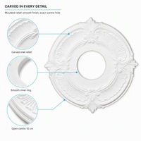 Médaillon de plafond rond moderne de luxe en polyuréthane, panneau central décoratif, durable, écologique, finition lisse, facile à installer