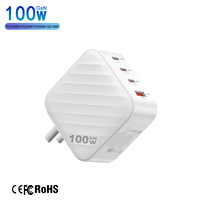 IBD Gan Multi 4 Port Portable Voyage Super Rapide Chargeur Type c PD PPS Usb a QC3.0 100w Chargeur Mural pour Téléphone Portable Ordinateur Portable