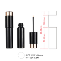 Nouveau stylo eyeliner populaire 9,6 ml, tube en plastique vide avec brosse et marquage à chaud