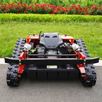 Tondeuse à gazon robotisée sans fil à essence 4 temps, lame plate, hauteur de coupe réglable, petite tondeuse commerciale télécommandée