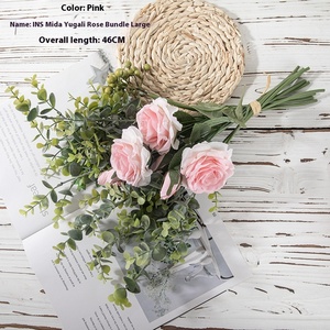 Produttore in rosa eucalipto fiore artificiale decorazione per la casa matrimonio a mano che tiene la parete del fiore di san valentino - Product Image 6