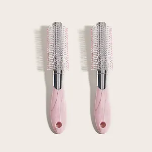 factory direct marketing salon professional comb drum comb button blowing round brush for blow drying hair roll comb