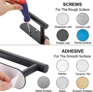 Support de rangement auto-adhésif en métal sous l'armoire, pour rouleaux de papier toilette et essuie-tout longs, idéal pour la cuisine - Product Image 6