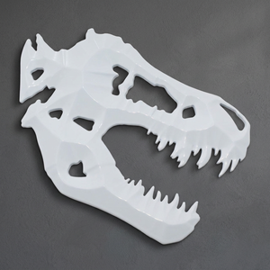 White Chrome T-Rex Metal <b>Decorative</b> <b>Plate</b> Emblem 2mm Thick Hanwell Brand MetalHead Collection - Product Image 2