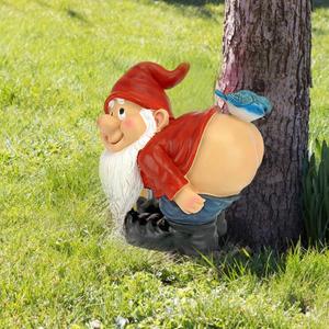 Gnomos de Jardín Divertidos de Resina, Gnomos Traviesos con Forma de Trasero Descubierto y Pájaro, Gnomos de Jardín Personalizados para Exteriores - Product Image 6