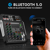 Debra Professional BT 4-Channel DB-4X Contrôleur DJ pour Podcast, Console de Mixage Audio Stéréo Webcaster, Voix Réglable 80Hz-12kHz