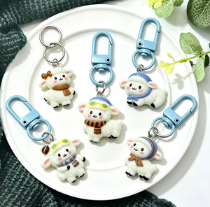 Cute Cartoon Little Sheep Mikko Plastic <strong>Keychain</strong> Bag Pendant Couple Best Friend Cold Black and White China <strong>Bulk</strong> Pack Gift - Product Image 1