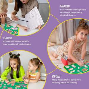 Juego de Historias de Tela de los Tres Cerditos, Material de Fieltro, Tablero de Franela, Suministros Educativos para Niños Preescolares - Product Image 6