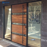 Portes doubles d'entrée en bois massif de luxe modernes, antivol, pour chambre à coucher, pivotantes personnalisées, grand modèle pour villa