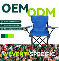 Fauteuil pliant moderne pour événements sportifs avec porte-gobelet, structure en acier, tissu Oxford, gain de place, pour hôtels et activités sportives en extérieur