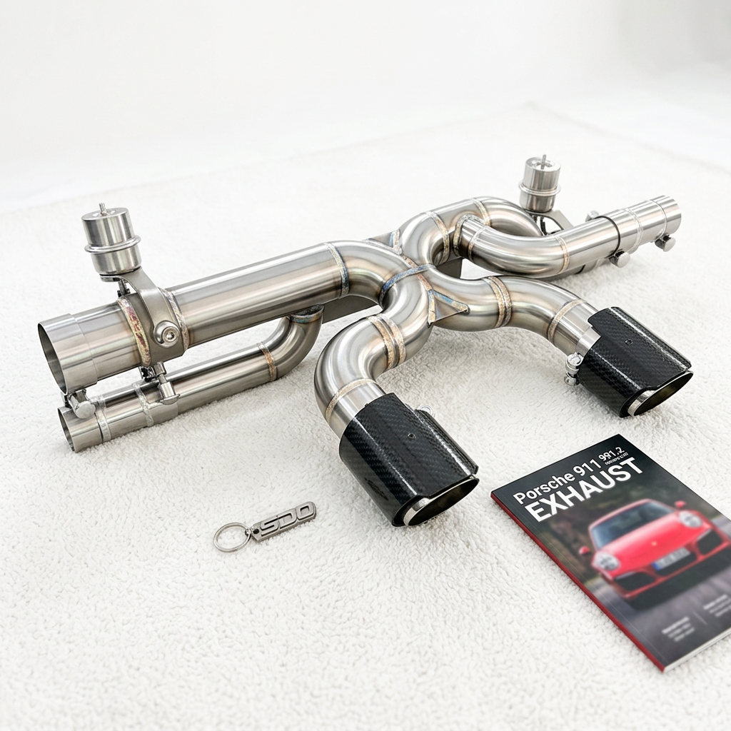 VantaFlow Racing Axle-back Exhaust Pipes for Porsche 911 991.2 Carrera 3.0T 2016-2019 Stainless Steel with Vacuum Valve Control