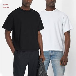 Camisetas al por mayor: Camiseta de corte holgado con logo personalizado, algodón de alta calidad, camiseta extragrande de peso pesado, camiseta con estampado personalizado para hombre - Product Image 1