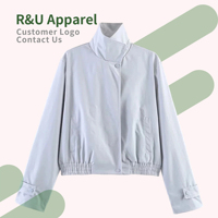 Vestes pour femmes R&U avec logo personnalisé, nouvelle veste de sport en toile imperméable, coupe-vent, respirante, à séchage rapide, coupe ample