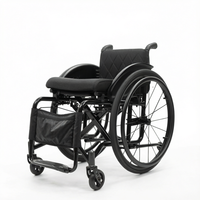 Fauteuil roulant manuel pliable en aluminium léger avec dossier souple flexible, classe II, portable pour la réadaptation à domicile et en milieu hospitalier