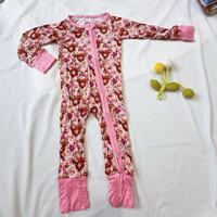 Vêtements en gros de Chine - Combinaison de nuit pour bébé à double fermeture éclair, motif animal de dessin animé et floral, pour Halloween