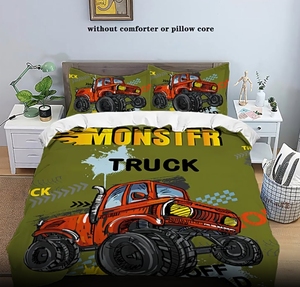 Juego de cama con estampado de coche 3D-<span class=keywords><strong>Funda</strong></span> nórdica y <span class=keywords><strong>funda</strong></span> de almohada-Juego de cama de 3 piezas-Hogar, sábanas lavables para hotel-Transpirable - Product Image 3