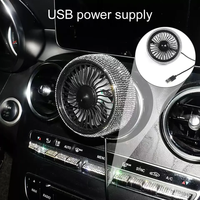 Ventilateurs de sortie d'air portables pour voiture, accessoires de décoration intérieure de voiture, mini ventilateur USB universel en plastique brillant