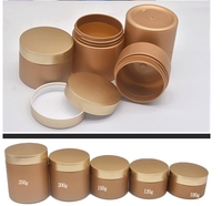 Guci plastik emas Matte bahan hewan peliharaan ini dengan bahan PP tutup plastik dalam stok untuk mandi pasta garam