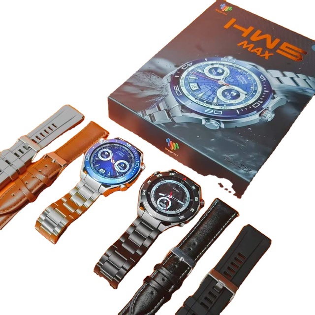 Hw5 Max Smartwatch for Business Men Offline Payment Real-time Heart Rate BO BP Monitor GPS NFC Hw5max Round Sport Smart Watch