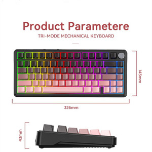 Tấn Công Cá Mập <span class=keywords><strong>X85</strong></span> Không Dây 82 Phím Chơi Game Cơ Khí Bàn Phím Với Núm Hot Swappable Gasket 75 Phần trăm Bàn Phím - Product Image 3