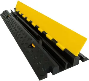 RQSONIC gomma professionale PVC nero e giallo 2 canali protezione cavo scanalatura velocità urto