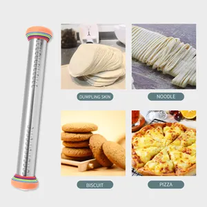 Wholesale Adjustable Stainless Steel Rolling Pins With Removable Thickness Rings