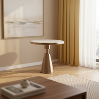 Table basse de luxe en acier inoxydable doré blanc, durable, moderne, écologique, facile à nettoyer, avec socle en marbre, pour salon