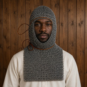 Customized Steel Chainmail Coif Antique Armor Wearable Metal Craft Welded Technique - Product Image 1