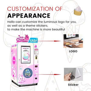 Haloo Trung Quốc máy bán hàng tự động hoàn toàn tự động thông minh sữa chua đông lạnh Máy bán hàng tự động kỹ thuật số màn hình cảm ứng máy bán hàng tự động Kem - Product Image 5