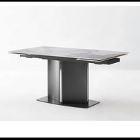 Table à manger en céramique avec pieds métalliques, meubles modernes et personnalisés, haute qualité